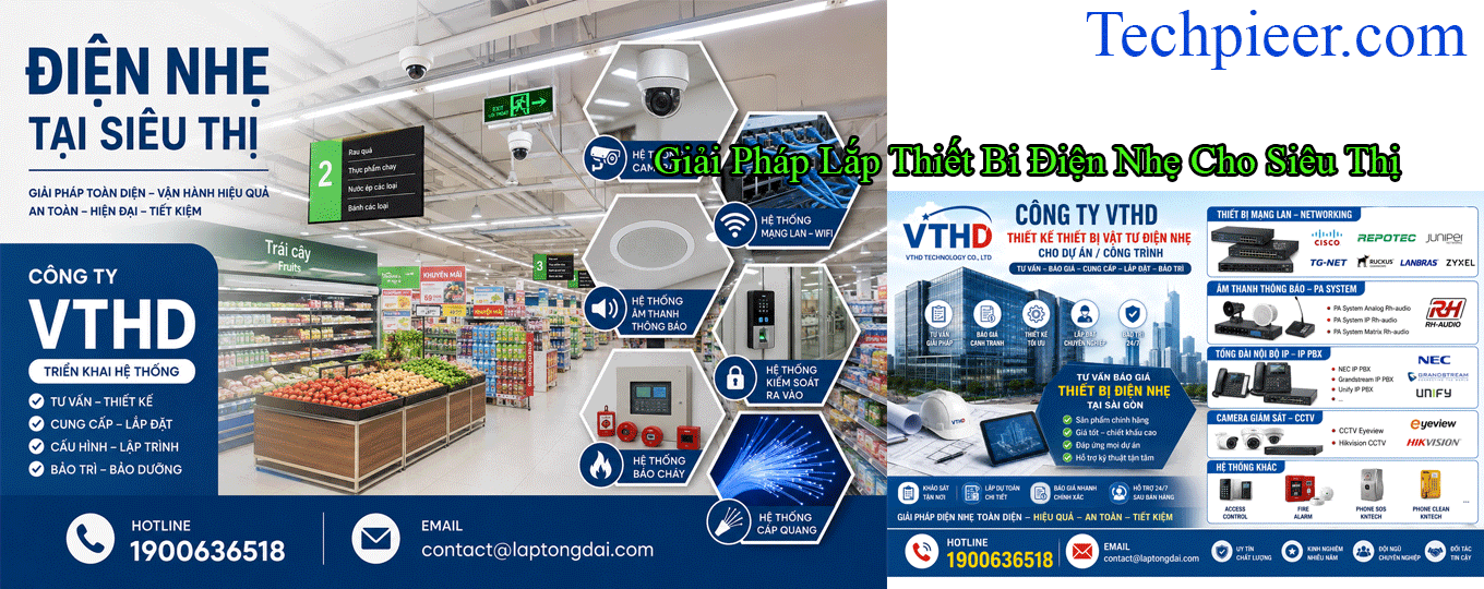 Giải Pháp Lắp Thiết Bi Điện Nhẹ Cho Siêu Thị